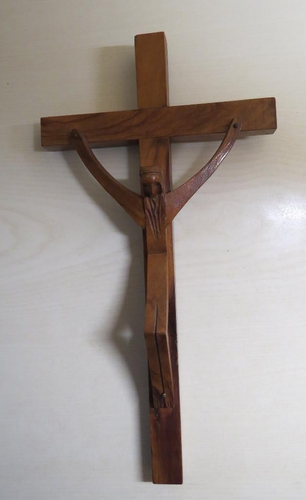 Crucifix, abstract, hout, Ophalen of Verzenden, Zo goed als nieuw, Overige typen, Christendom | Katholiek