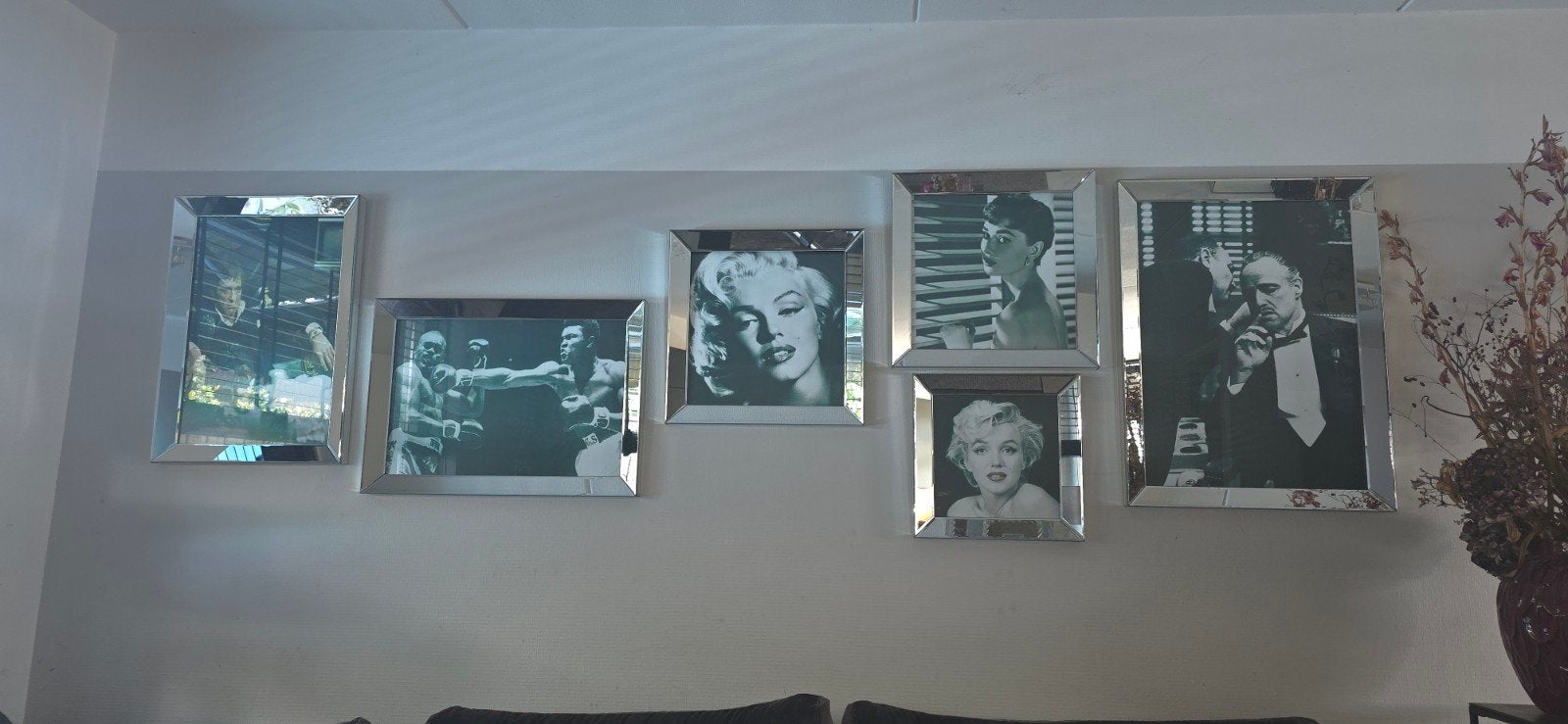 Set van 6 Hollywood spiegel fotolijsten, Hangend, Ophalen of Verzenden, Fotolijst, Zilver