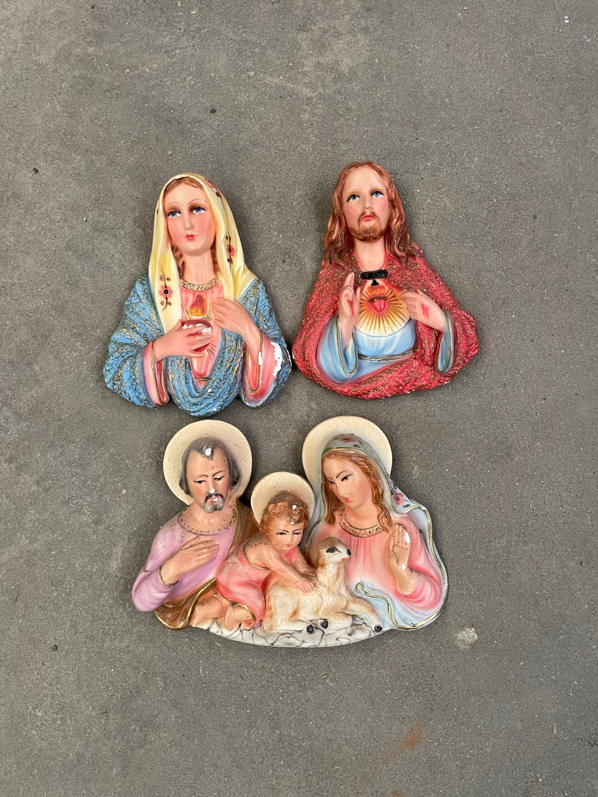 Vintage Religieuze Beelden: Jezus, Maria en Heilige Familie, Ophalen of Verzenden
