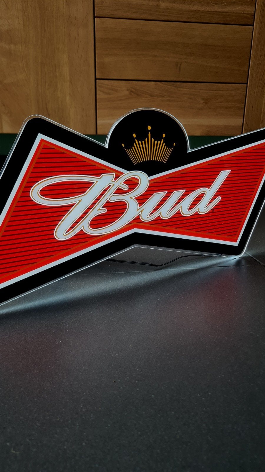 BUD / Budweiser LED Lichtreclame, Ophalen of Verzenden, Zo goed als nieuw, Lichtbak of (neon) lamp