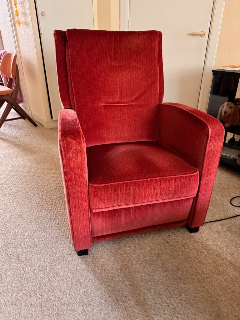 Relaxstoel - Alcantara bekleding, Huis en Inrichting, Ophalen, Gebruikt, Minder dan 75 cm, Stof