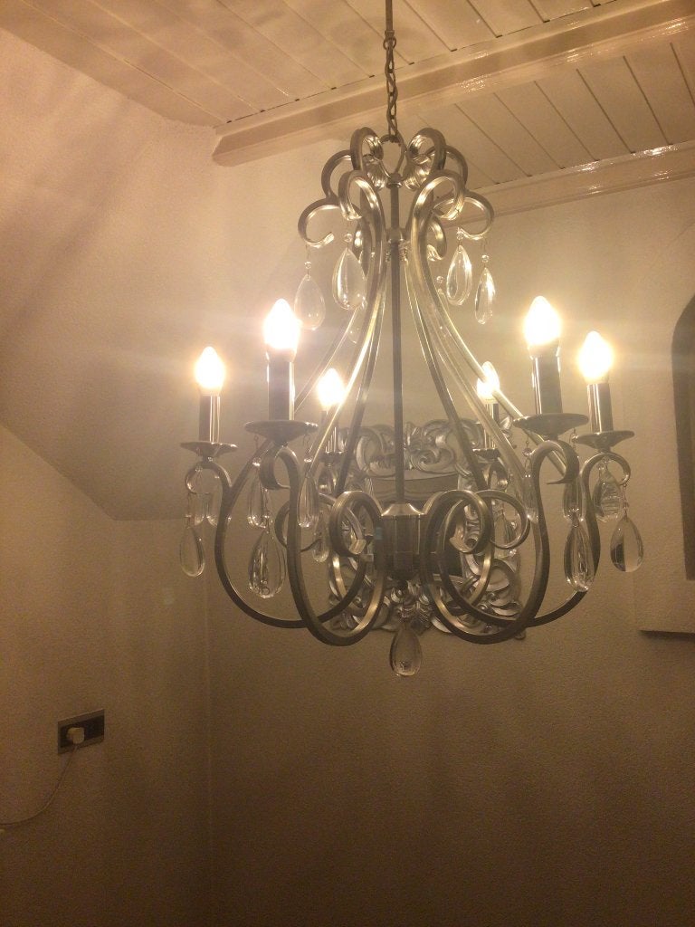Kroonluchter, Ophalen, Zo goed als nieuw, Glas, E14 (klein)