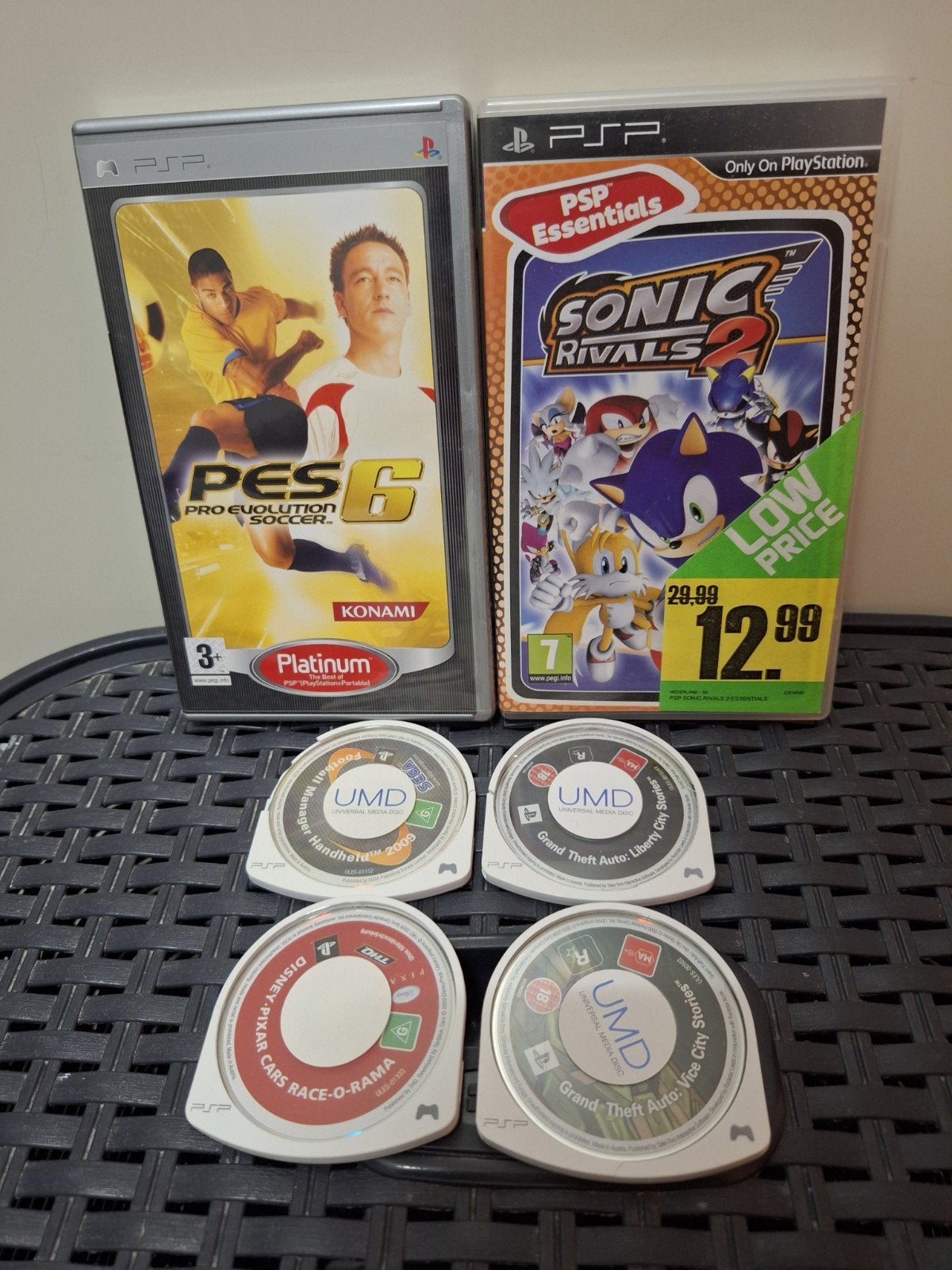 PSP Games: PES 6, Sonic Rivals 2, GTA, Cars Race-O-Rama, Spelcomputers en Games, Games | Sony PlayStation Portable, 1 speler, Ophalen of Verzenden