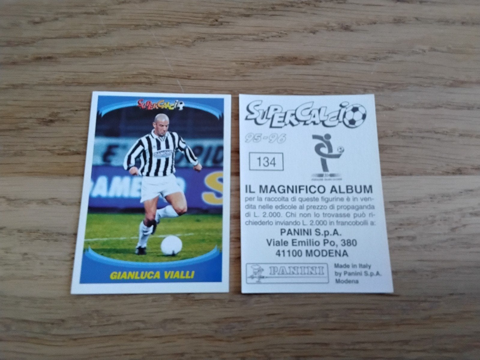 Panini Supercalcio 95-96 Gianluca Vialli Sticker 134, Ophalen of Verzenden, Zo goed als nieuw, Buitenlandse clubs, Poster, Plaatje of Sticker