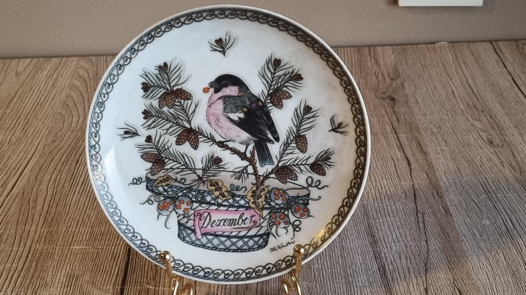 Vintage Maand Bordje van Ole Winther December Hutschenreuter, Verzenden