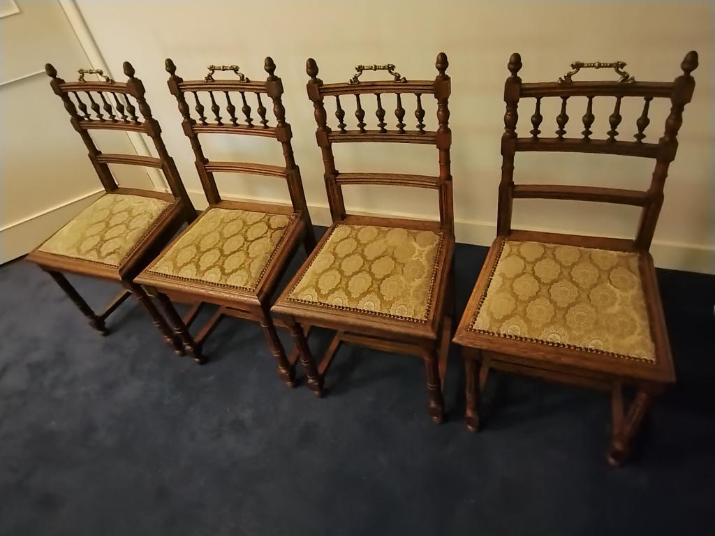4 brocante stoeltjes, Huis en Inrichting, Stoelen, Ophalen, Gebruikt, Overige kleuren, Vier