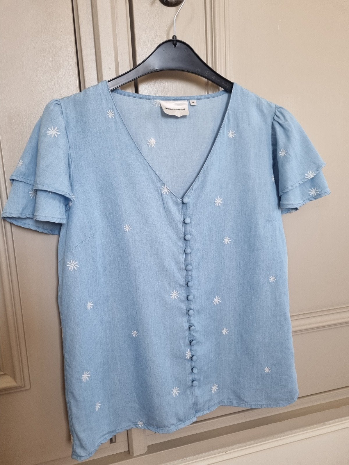 Prachtig blousje van "Fabienne Chapot", Maat 38/40 (M), Blauw, Ophalen of Verzenden, Zo goed als nieuw