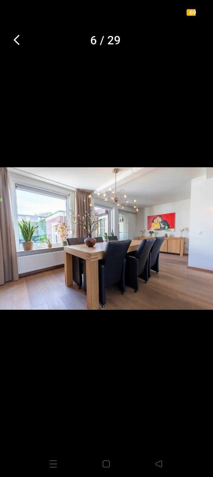 Complete eetkamertafel met 6 leren stoelen, Huis en Inrichting, Tafels | Eettafels, Ophalen, Rechthoekig, 200 cm of meer, 50 tot 100 cm