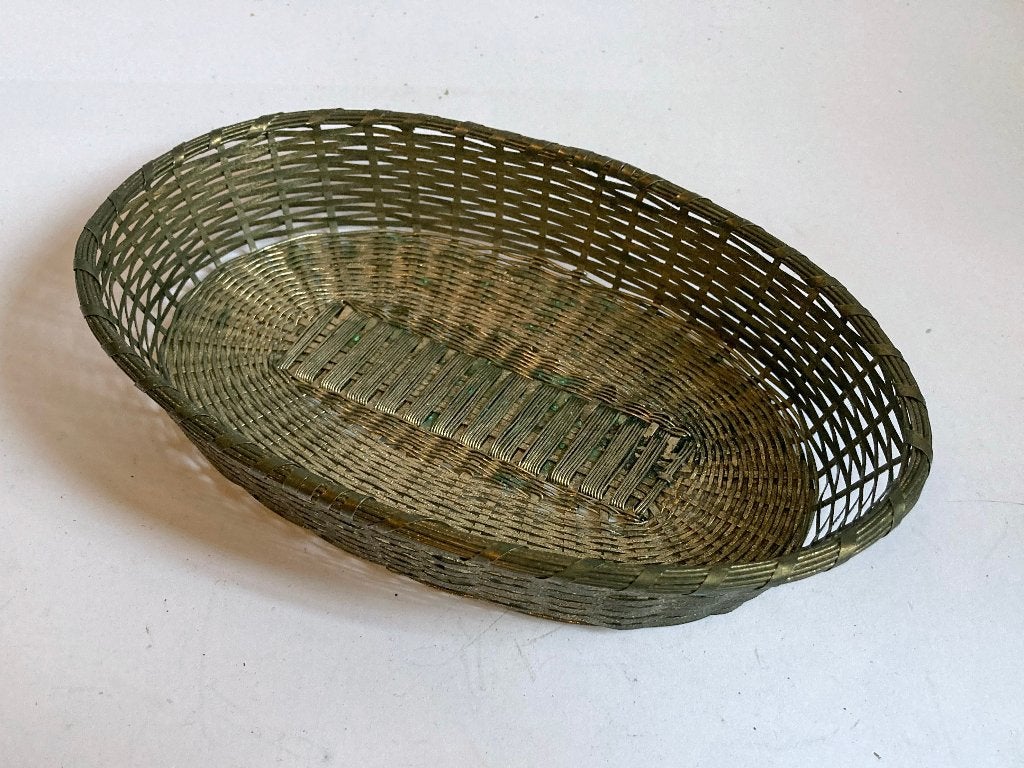 Klein broodmandje van gevlochten draad, Ophalen of Verzenden
