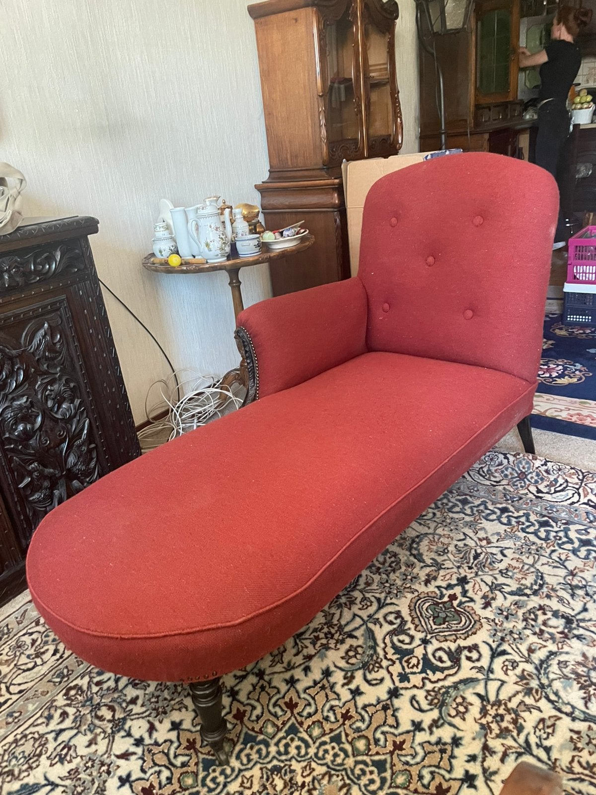 Antieke Chaise Longue / Recamier / Daybed / Dormeuse, Huis en Inrichting, Banken | Sofa's en Chaises Longues, Gebruikt, Eenpersoons