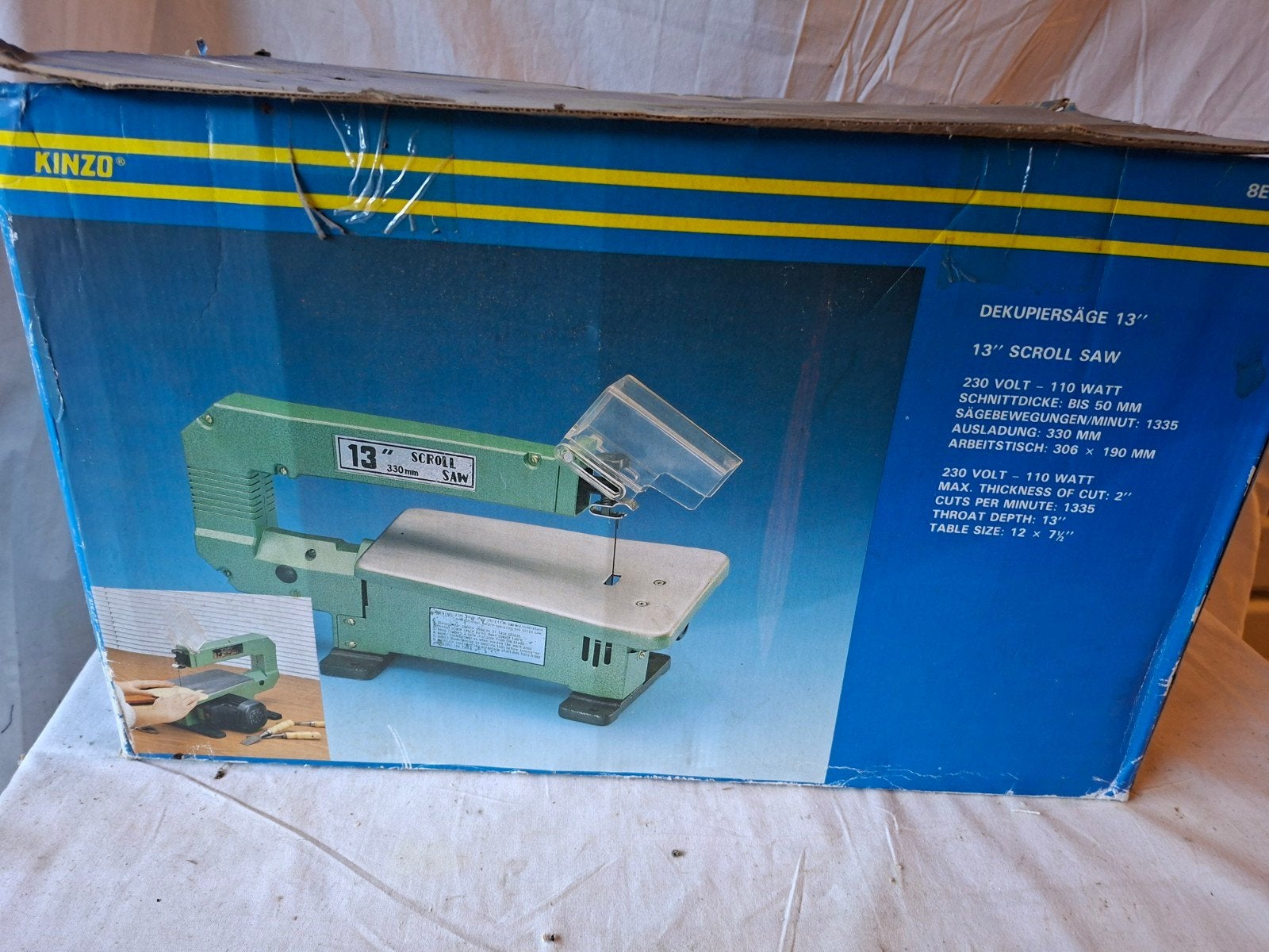Kinzo Figuurzaagmachine 13" - 90W/110W, Kinzo, Ophalen of Verzenden, Zo goed als nieuw, 30 tot 70 mm