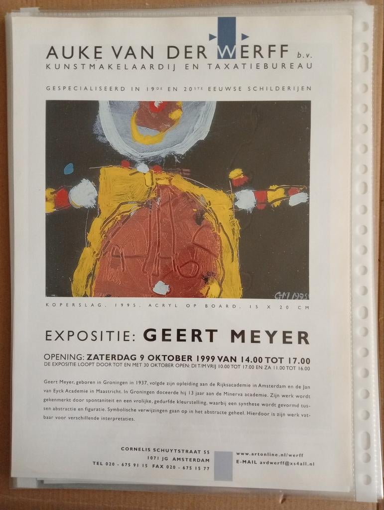 Geert Meyer Auke van der Werff kunsthandel, Ophalen of Verzenden, 1980 tot heden, Tijdschrift