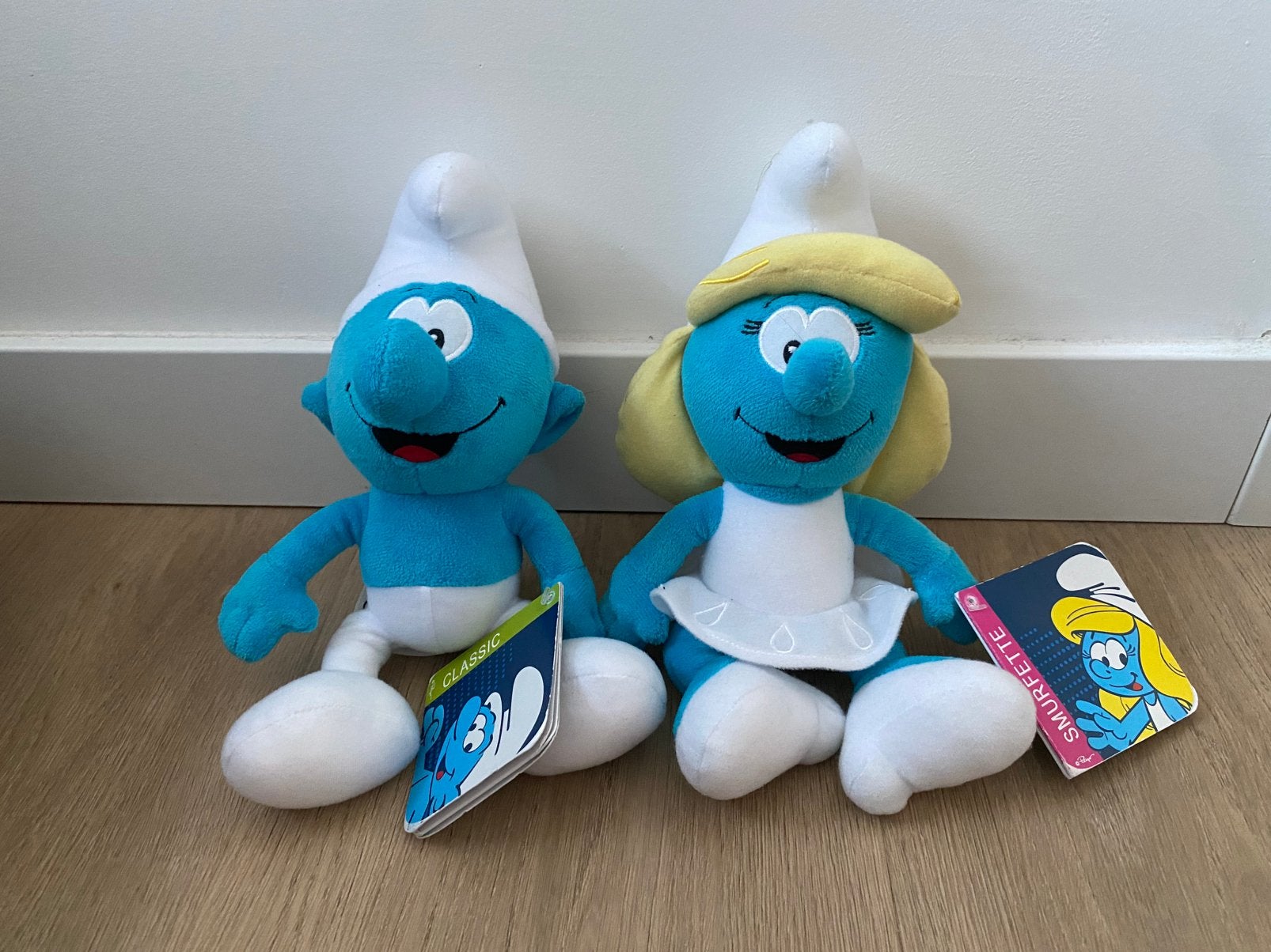 Set: Smurfen knuffels – Hansje & Smurfin (2 stuks), Ophalen, Zo goed als nieuw