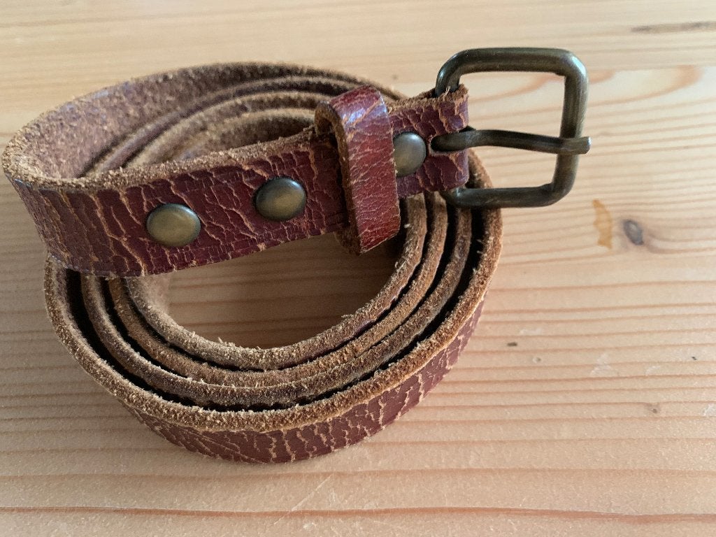 lederen riempje, Bruin, Echt leder, Zo goed als nieuw, Riem of Ceintuur