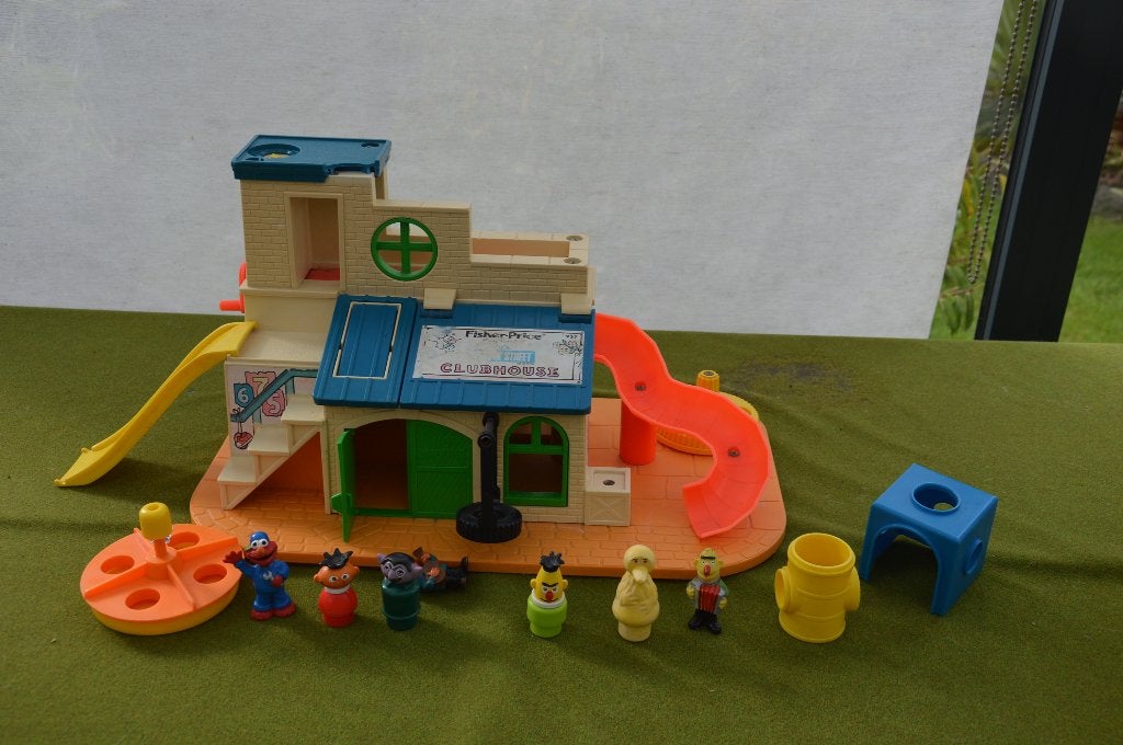 Vintage Fisher-Price Play Family Sesame Street Clubhouse 937, Ophalen of Verzenden, Gebruikt, Speelset
