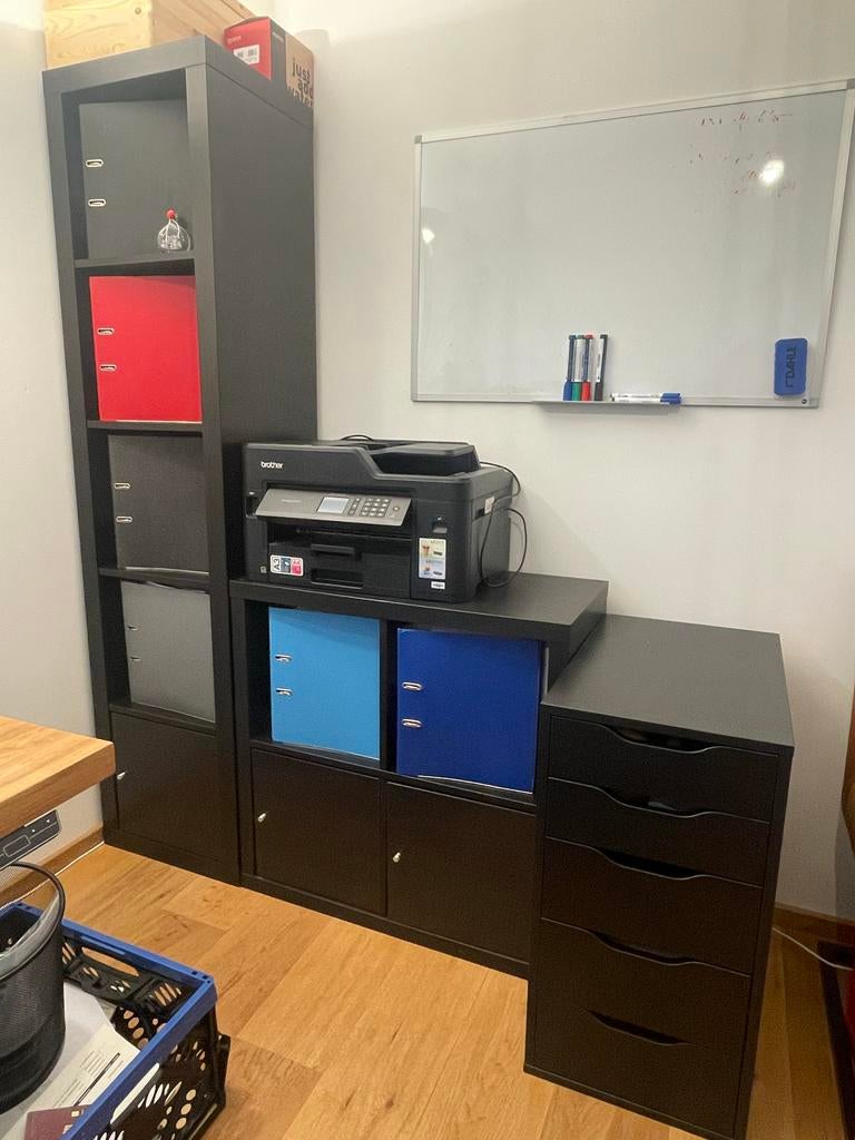 IKEA KALLAX kasten en MALM ladekasten bruinzwart, Ophalen, Gebruikt