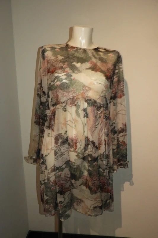 Ted Baker jurk voile mooie print natuurlijke tinten mt 4 42