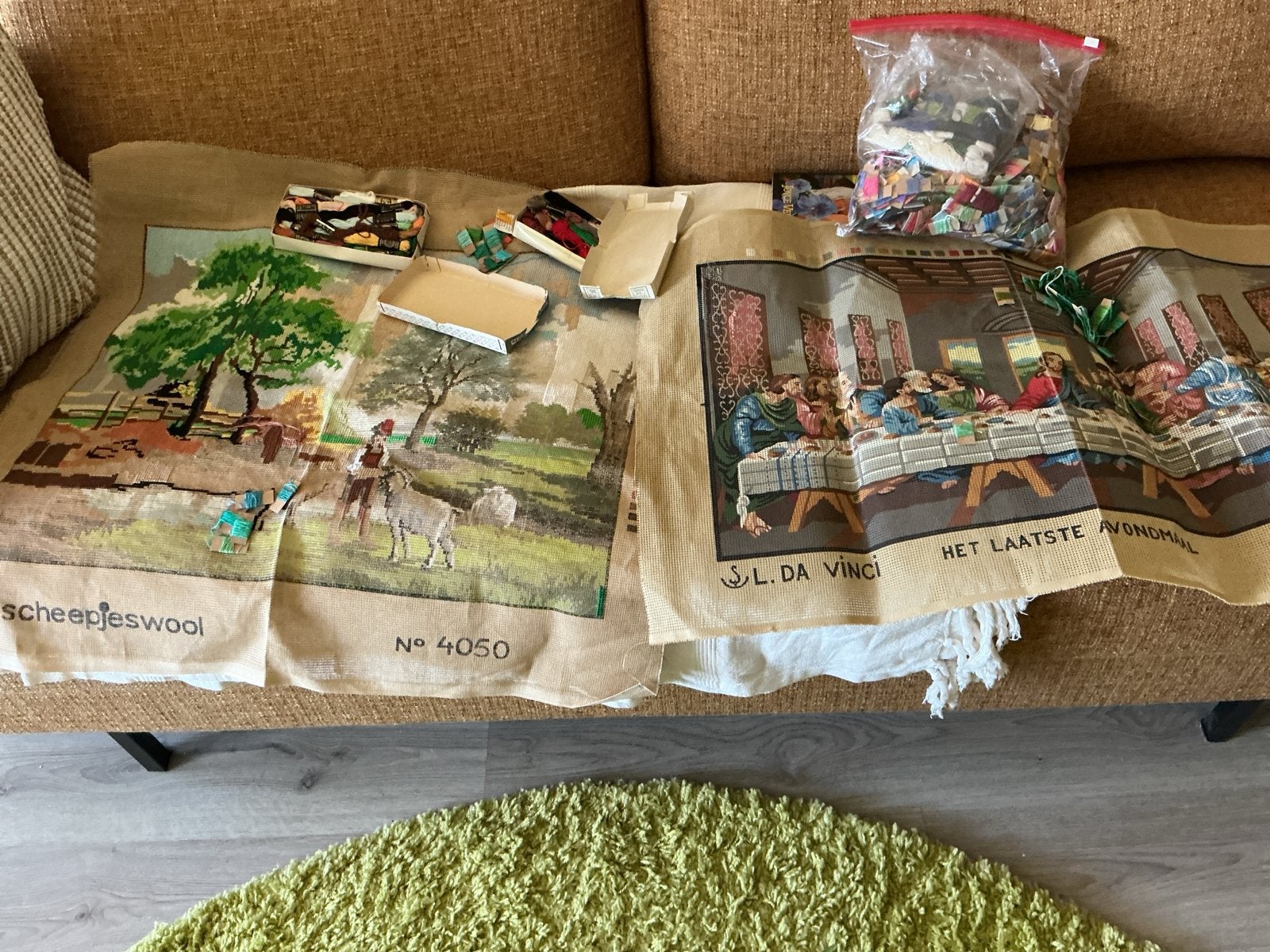 Borduurpakketten: Het Laatste Avondmaal & Schaapherder, Ophalen of Verzenden, Gebruikt, Handborduren, Borduurpakket