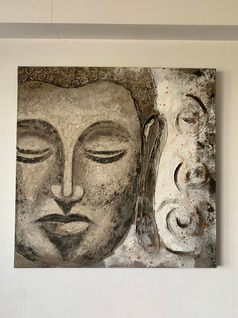 Boeddha schilderij canvas, Ophalen, Zo goed als nieuw