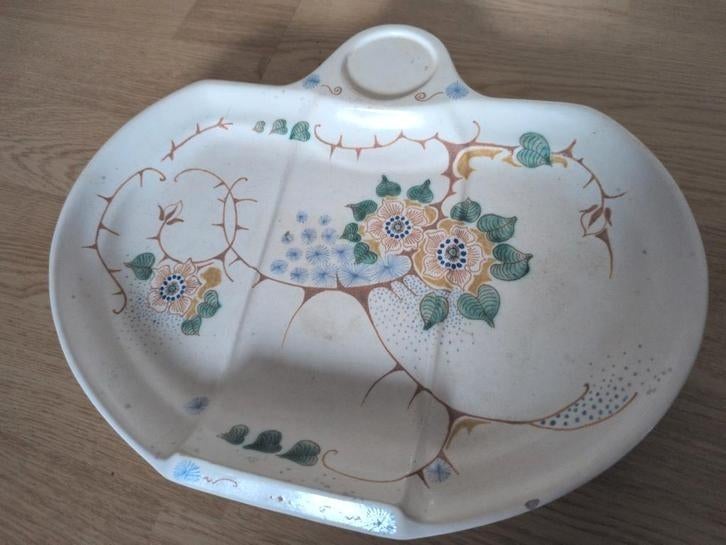 Aspergeschaal plateel Gouda Jugendstil no.6081 uit 1918, Antiek en Kunst, Ophalen of Verzenden