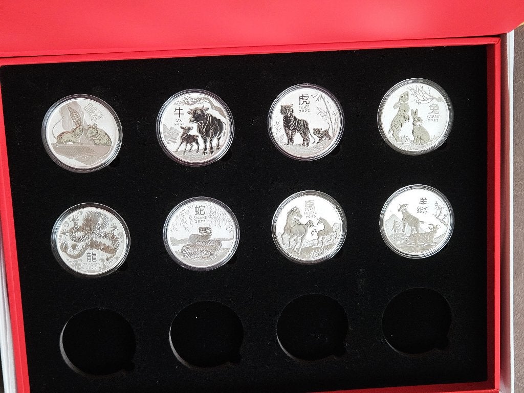 AUSTRALIA LUNAR III  2020 t/m 2027 SERIE  0,5 - 1 - 2 - 5 Oz, Ophalen of Verzenden, Setje, Zilver