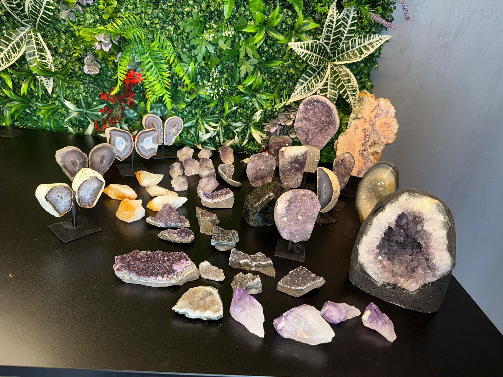 Verzameling clusters, geodes, agaat schijven, slabs., Ophalen of Verzenden