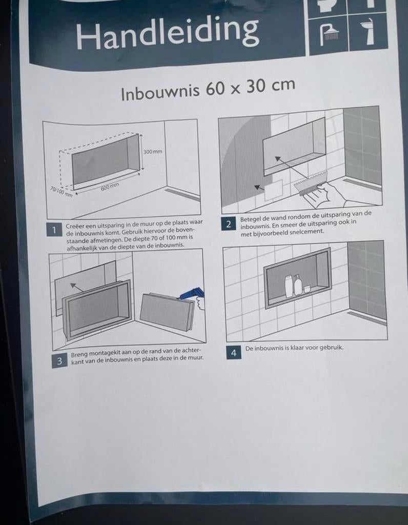 Nieuwe inbouw doucherek, Verzenden, Zo goed als nieuw