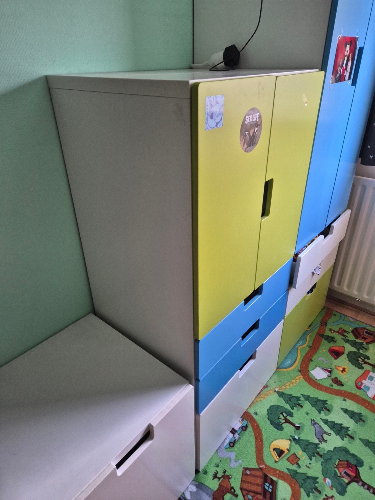 IKEA Stuva kinderkast / opbergkast - Groen, Blauw, Wit, Kinderen en Baby's, Kinderkamer | Commodes en Kasten, Gebruikt, 105 cm of meer