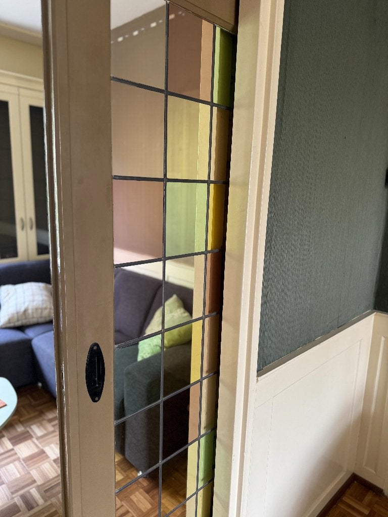 Schuifdeuren glas in lood, Ophalen, Gebruikt, Minder dan 80 cm, Binnendeur