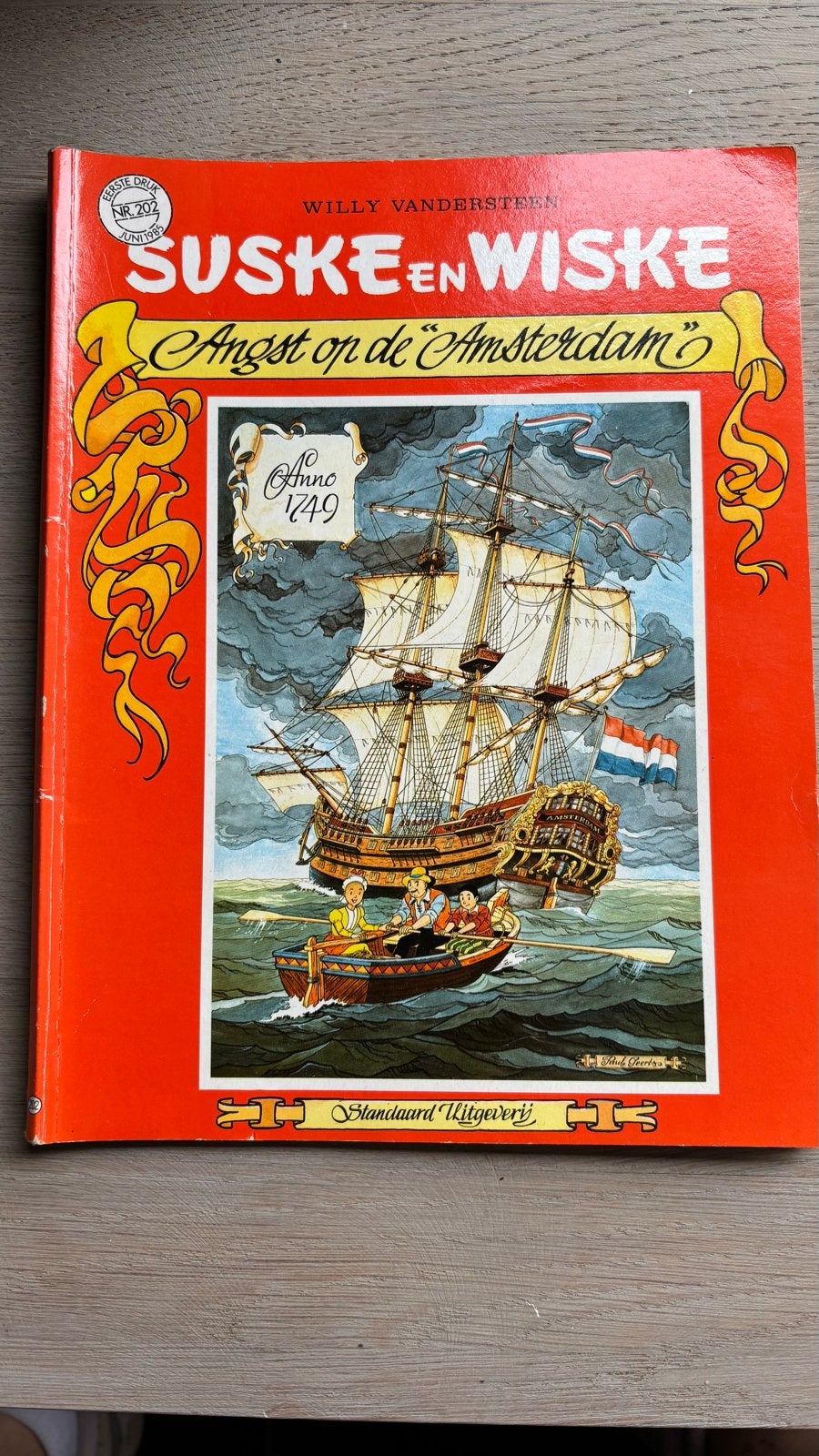 202 Suske en Wiske: Angst op de Amsterdam (Anno 1749), Boeken, Stripboeken, Eén stripboek, Ophalen of Verzenden, Gelezen