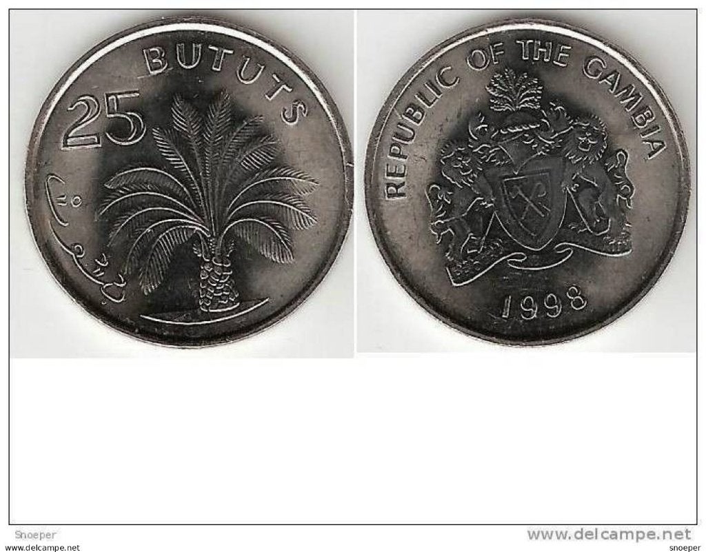 Gambia 25 bututs 1998 km 57 unc !, Postzegels en Munten, Ophalen of Verzenden, Overige landen, Losse munt