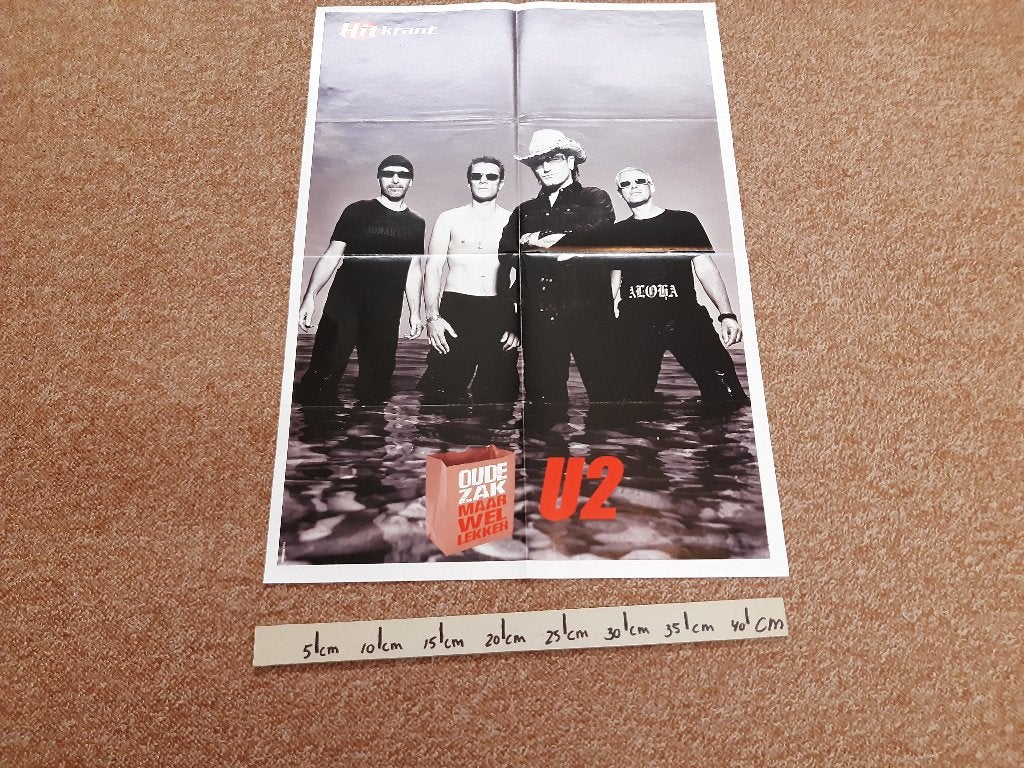 Poster U2 Hitkrant Maat A2 44x62 cm Joel Madden, Rechthoekig Staand, Ophalen of Verzenden, Zo goed als nieuw, A1 t/m A3