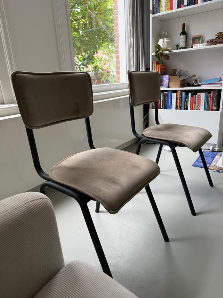 Eetkamerstoelen 2x Goossens Trevi, Huis en Inrichting, Stoelen, Ophalen, Gebruikt, Twee, Zwart