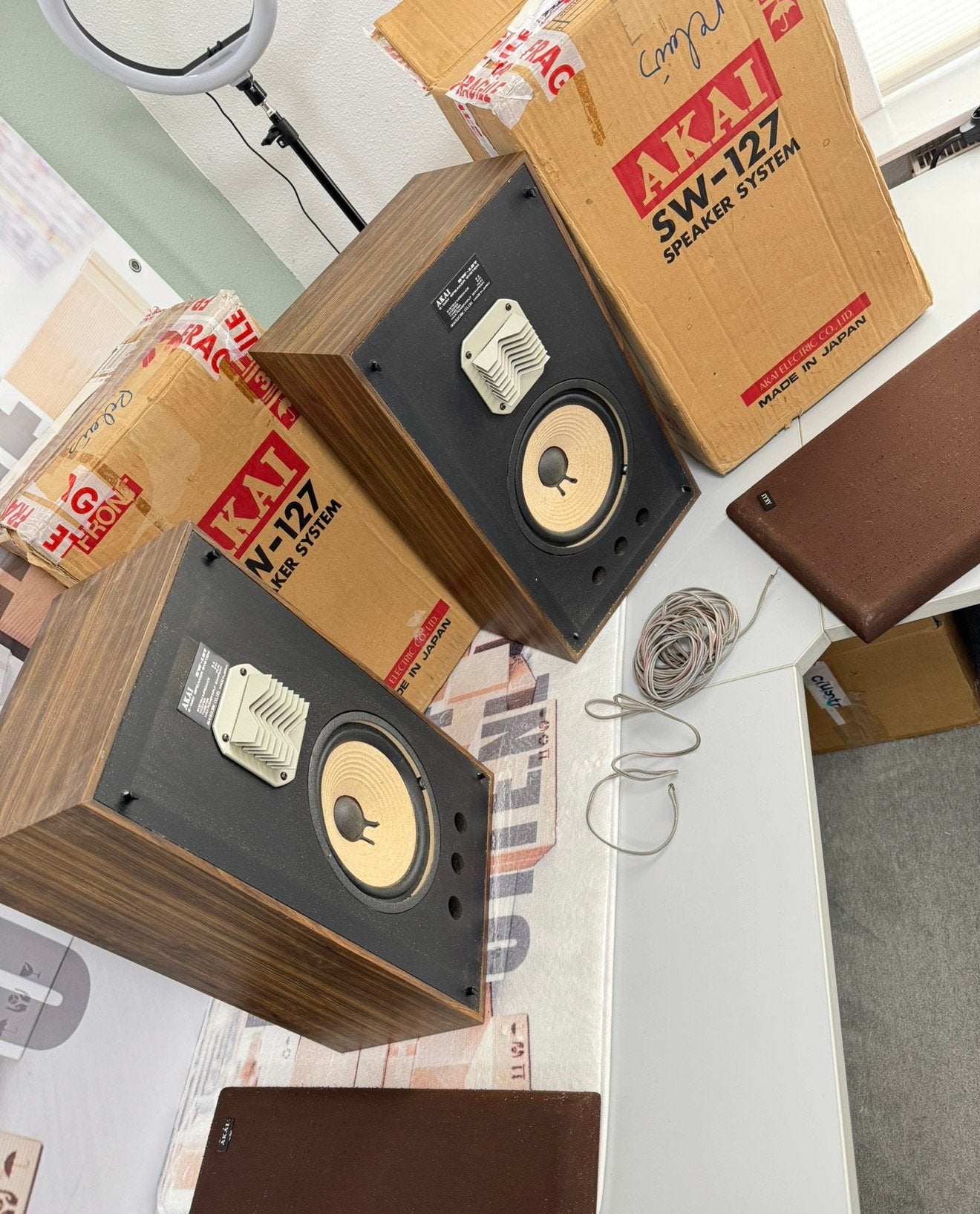 1965 set Akai SW-127 Single 2 Way Speaker Speakers vintage, Overige merken, Nieuw, Ophalen of Verzenden, H