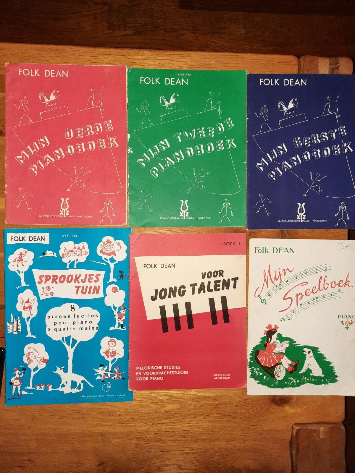Folk Dean piano -- Mijn eerste, tweede , derde pianoboek + 3, Gebruikt, Les of Cursus, Ophalen of Verzenden, Blues