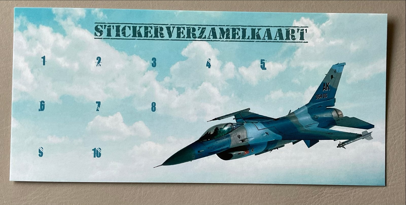 Stickerverzamelkaart F-16 straaljager - Nieuw, Ophalen of Verzenden, Nieuw