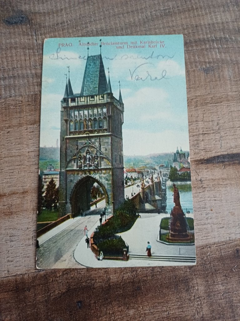 praag, Ophalen of Verzenden, Voor 1920, Gelopen, Buiten Europa