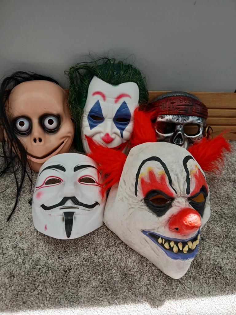 Horror en Carnaval Maskers - Set van 5, Ophalen, Gebruikt, Feestartikel, Halloween of Griezel