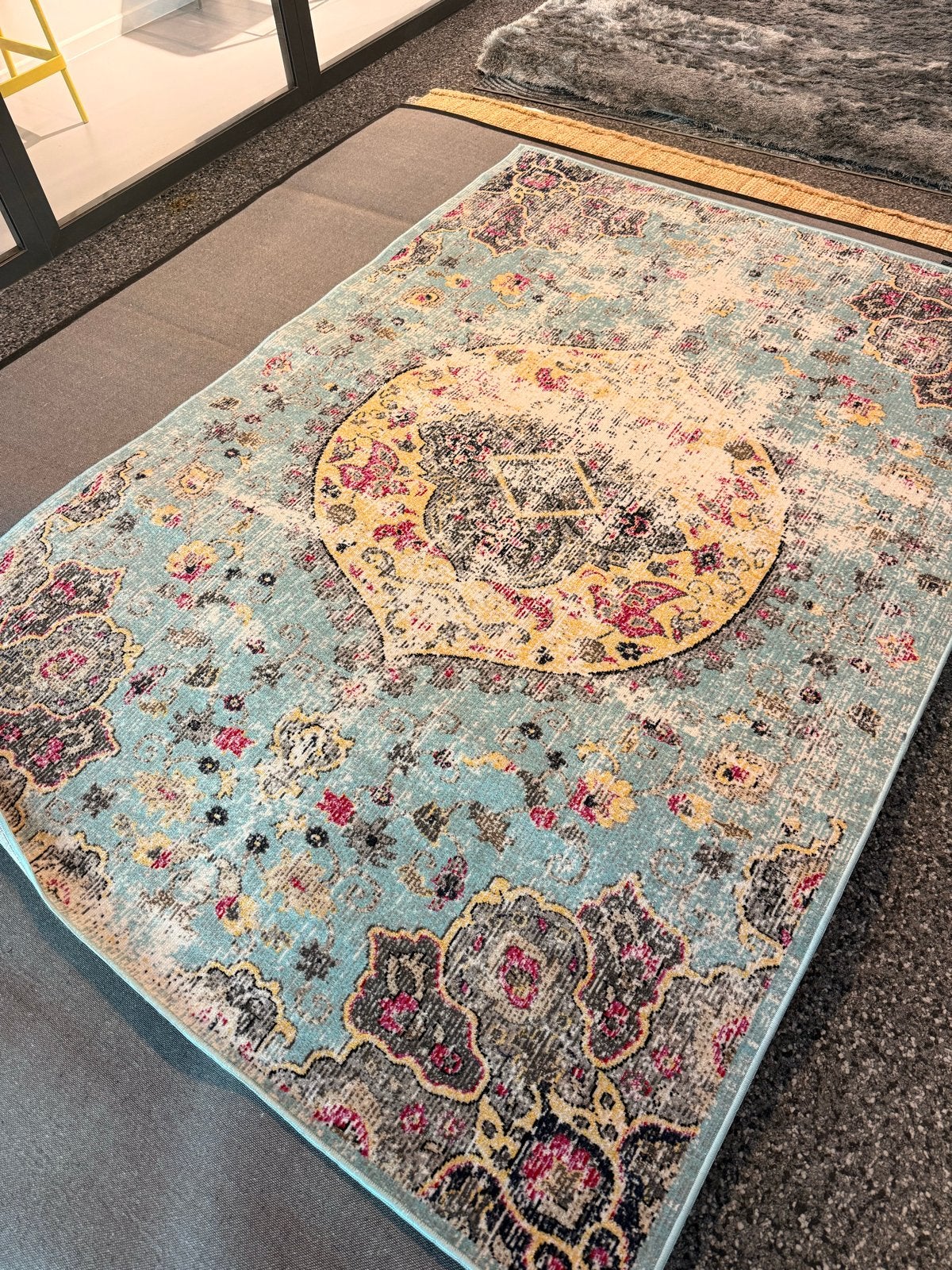 vloerkleed blauw print - 160x230 cm - Oosters design, Ophalen, Blauw, 150 tot 200 cm, Rechthoekig