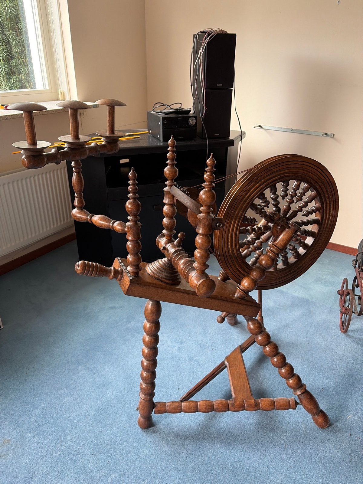 Antiek Spinnewiel - Decoratief en Functioneel, Ophalen, Gebruikt, Spinnewiel