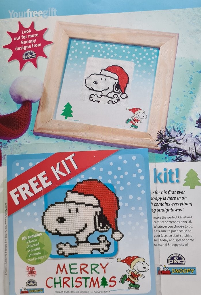 Snoopy Kerst borduurpakketje, Ophalen, Nieuw, Handborduren, Borduurpakket