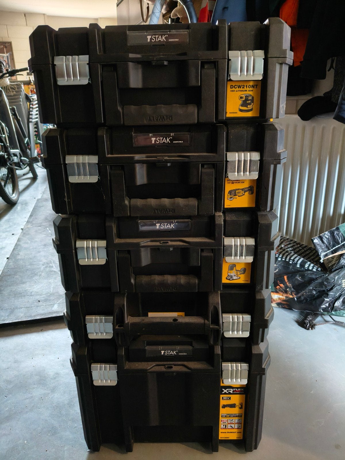 Dewalt TSTAK Gereedschapskisten - Set van 5, Ophalen