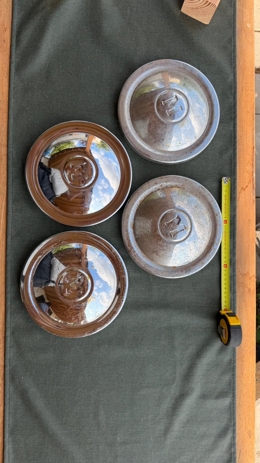 Oldtimer wieldoppen, set van 4, Ø 20 cm, Ophalen, Gebruikt