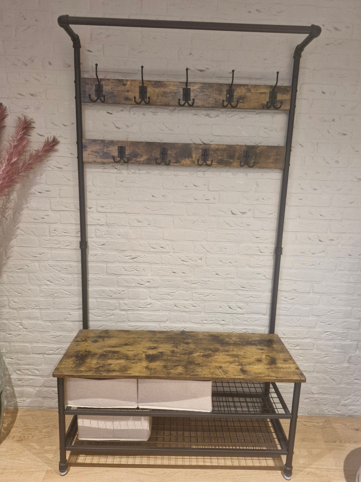 Kapstok met bankje en schoenenrek, Ophalen of Verzenden, 150 tot 200 cm