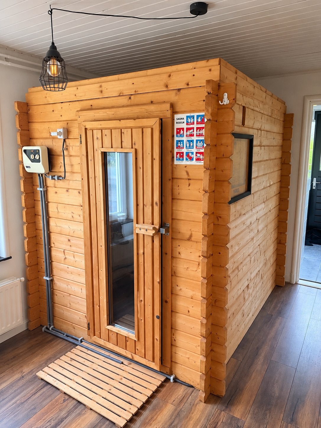 Complete sauna met krachtstroom kachel, Ophalen, Gebruikt, Fins of Traditioneel, Complete sauna
