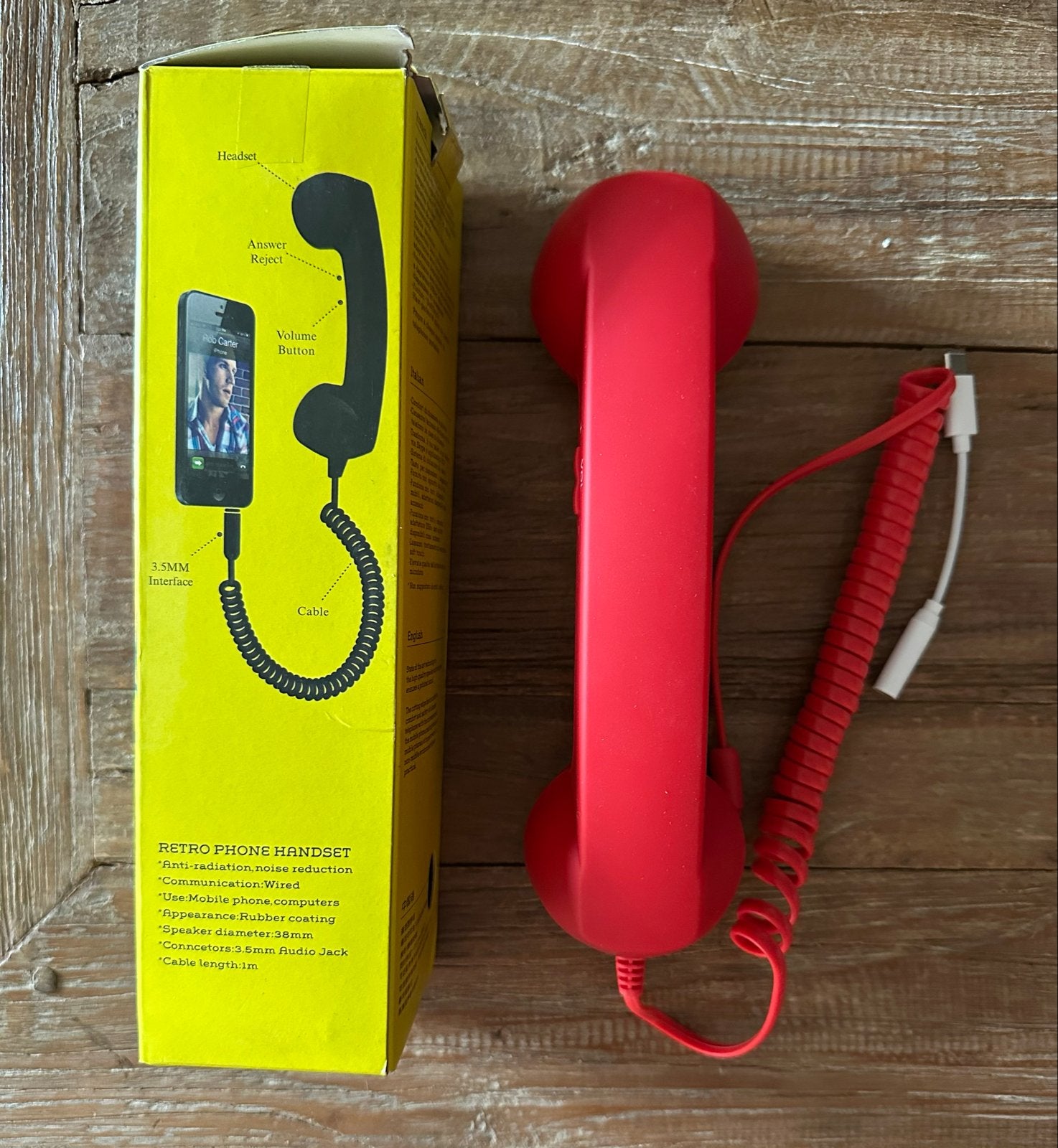 Retro Telefoonhoorn voor Mobiel - Rood, Telecommunicatie, Ophalen of Verzenden, Nieuw