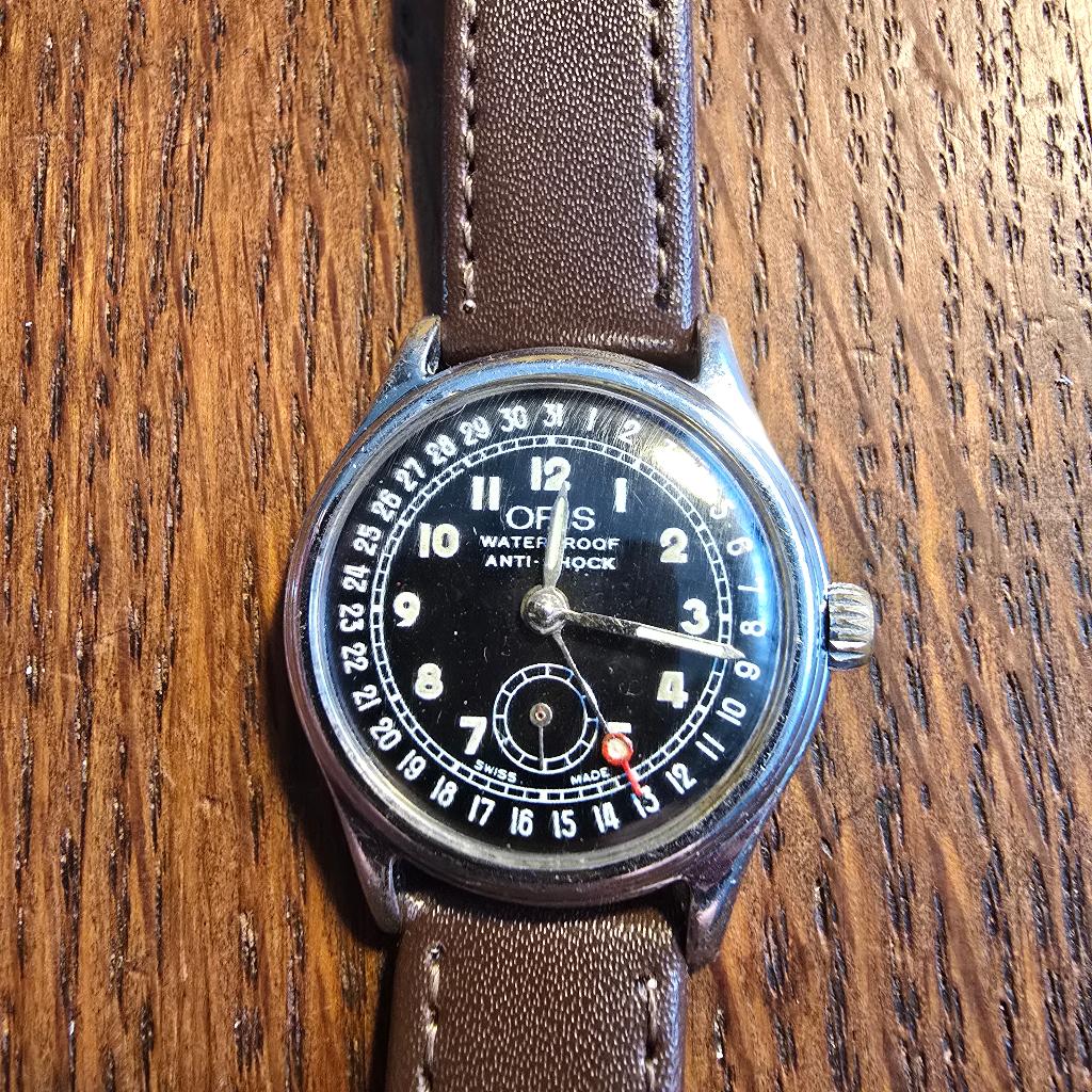 Oris vintage big crown pointer date, Overige merken, Staal, Polshorloge, Ophalen of Verzenden