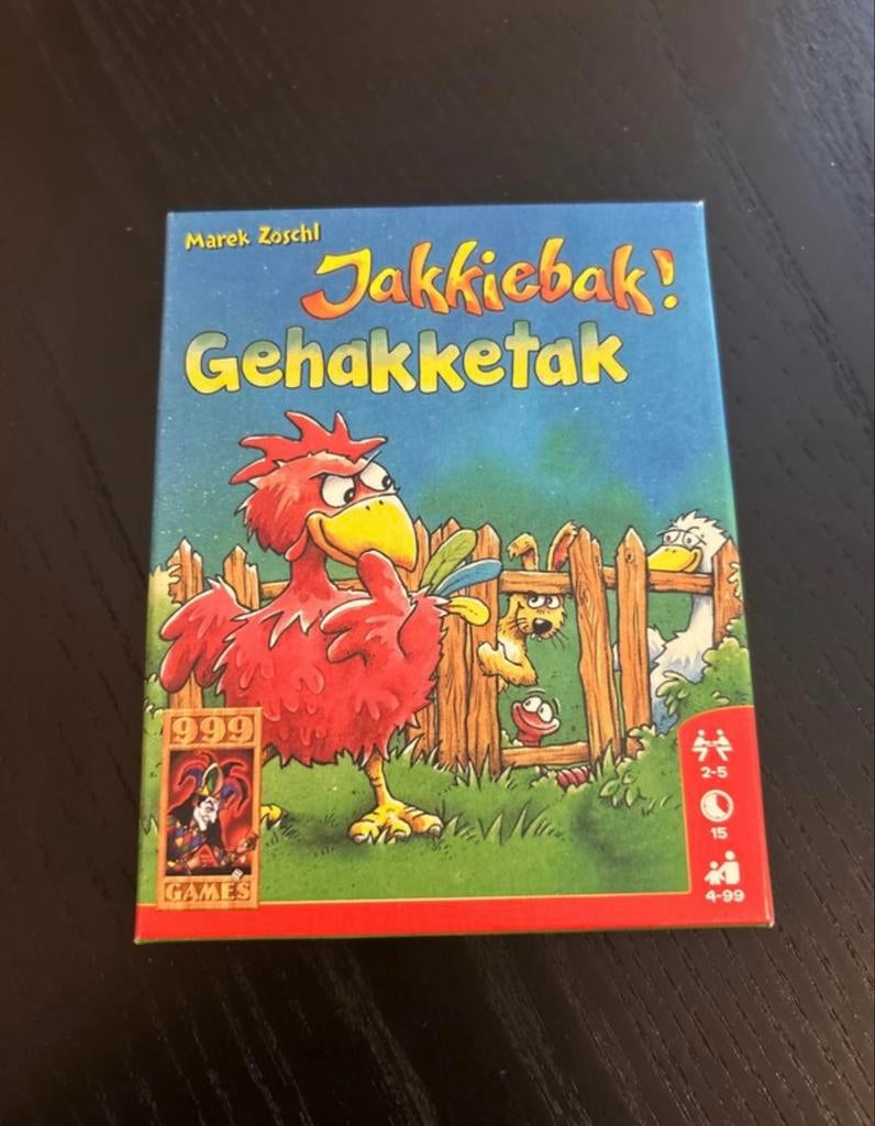 Jakkiebak Gehakketak - Leuk kaartspel!, Een of twee spelers, Ophalen of Verzenden, Zo goed als nieuw, Reisspel