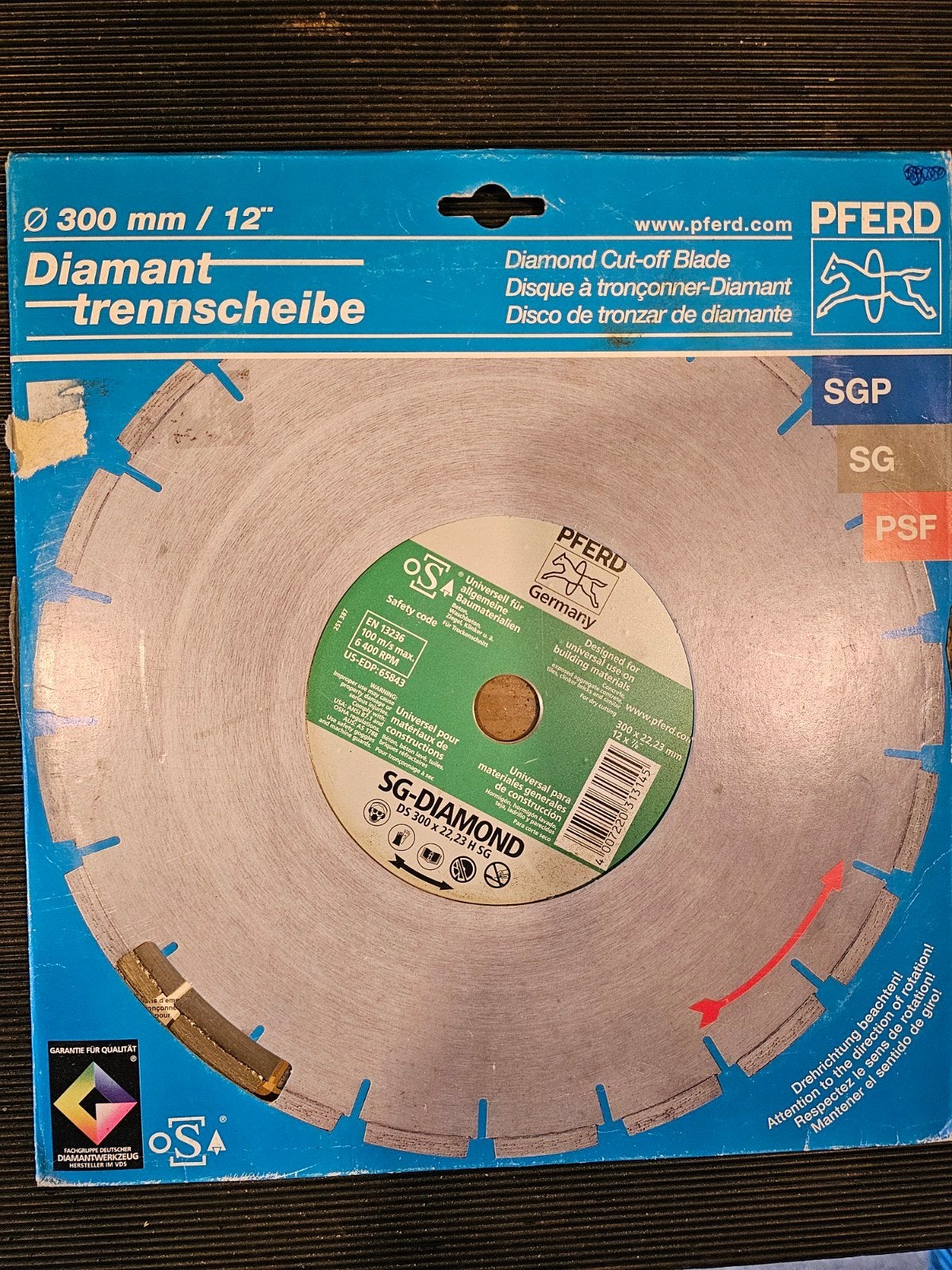 PFERD Diamant Doorslijpschijf Ø 300 mm, Doe-het-zelf en Verbouw, Ophalen of Verzenden, Nieuw, Overige typen, PFERD