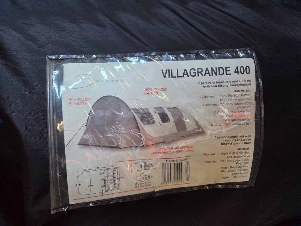 Tent VillaGrande 400, Caravans en Kamperen, Tenten, Ophalen, Gebruikt, Tot en met 4